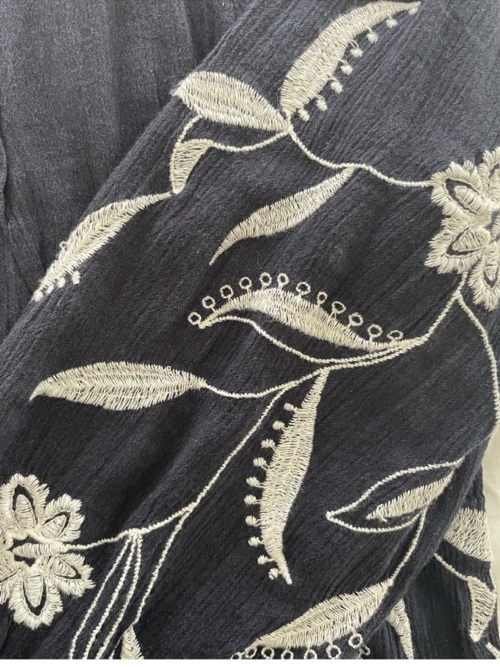 J. Jill Floral embroidered Long-Sleeve Top - navy and white - Picture 6 of 7
